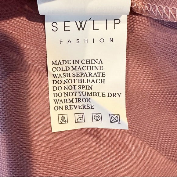 Sewlip Pink Cupro Round Bottom Dress Size XS Smocked Neck Modest Midi Length NEW - Picture 9 of 9